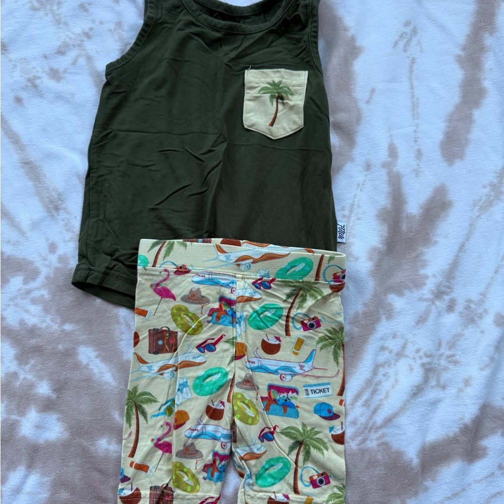 Fletch Brand 12-18M Palm Tree Tank Top and Set